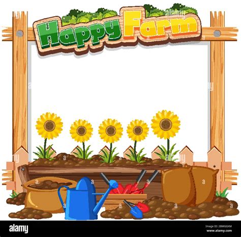 Border frame template with gardening theme background.